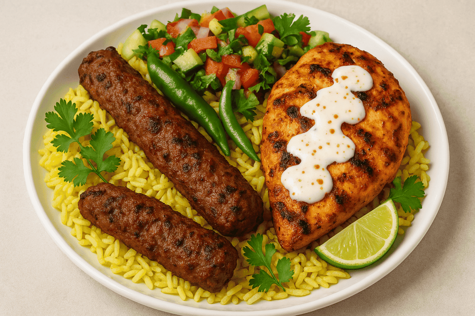 Kabob & Chicken Breast Platter